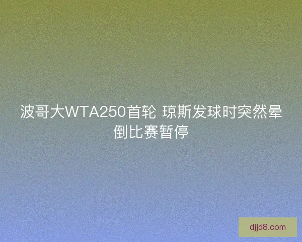 波哥大WTA250首轮 琼斯发球时突然晕倒比赛暂停