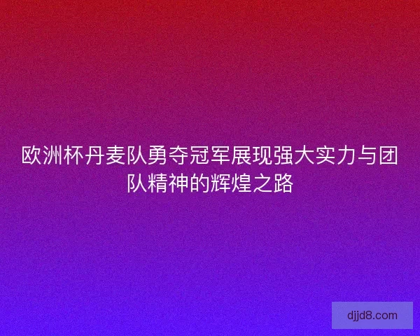 欧洲杯丹麦队勇夺冠军展现强大实力与团队精神的辉煌之路